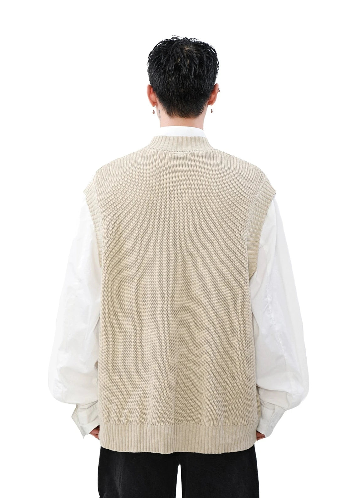 V-neck vest knit gm16073