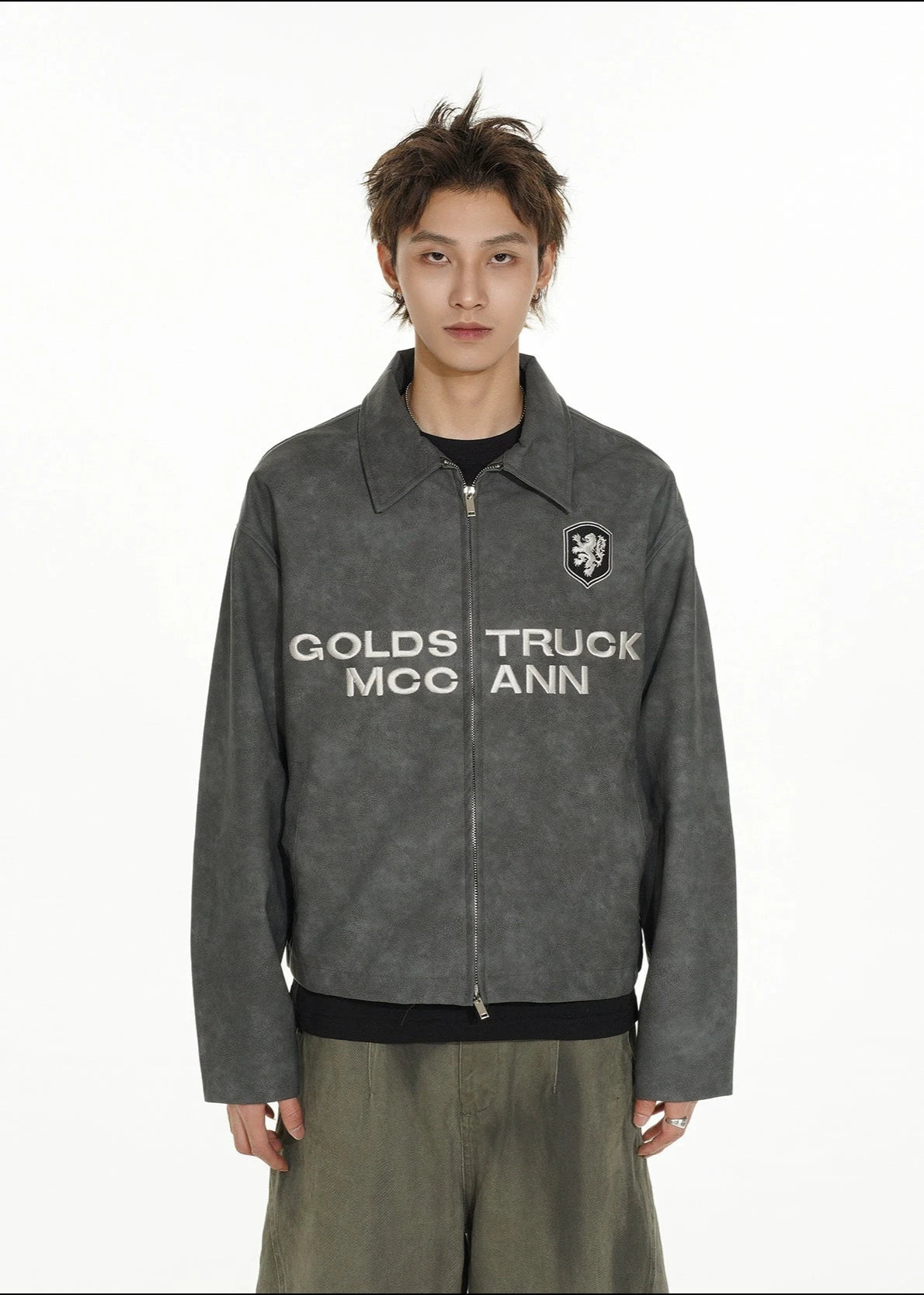 street short leather jacket gm16060