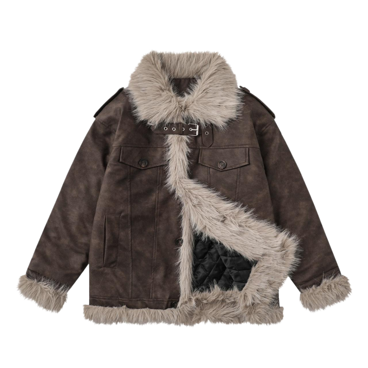 fur leather jacket gm16231