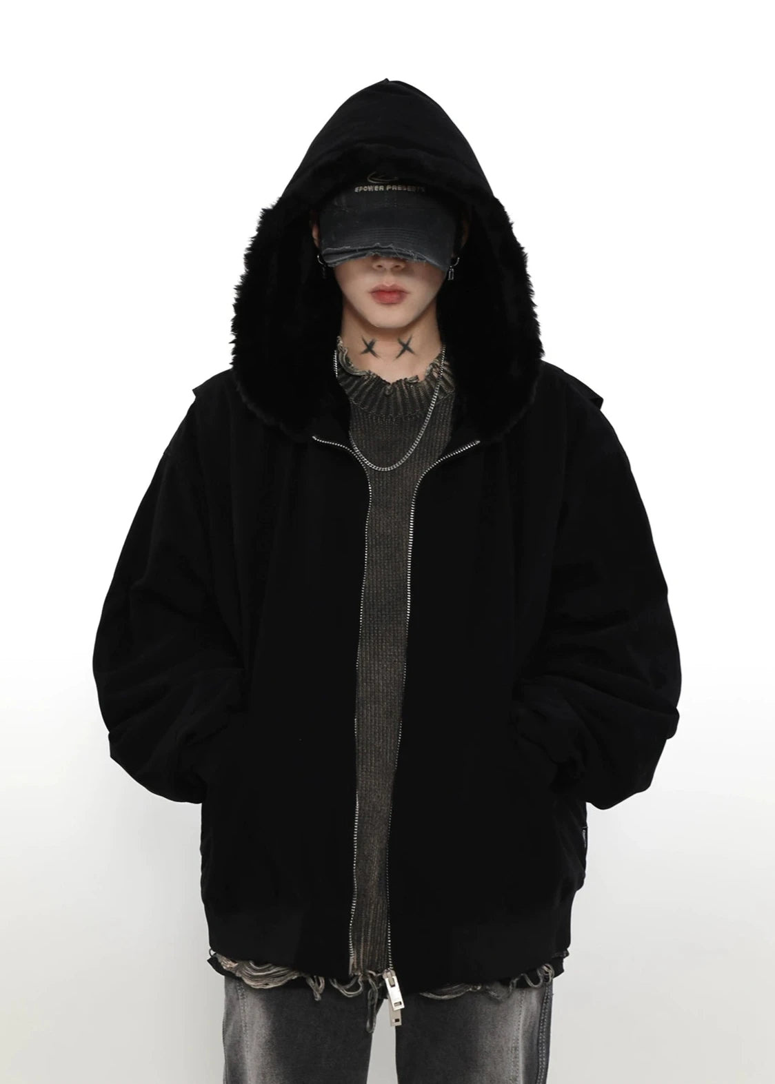 retro hooded work jacket gm16155