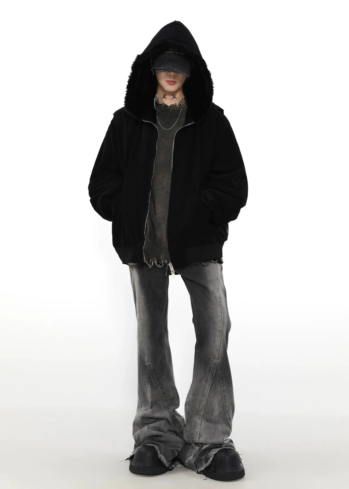 retro hooded work jacket gm16155
