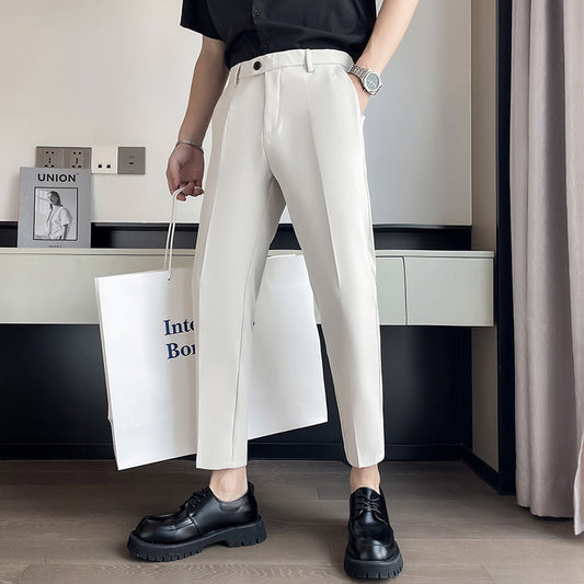Center pleated tapered slacks gm4510