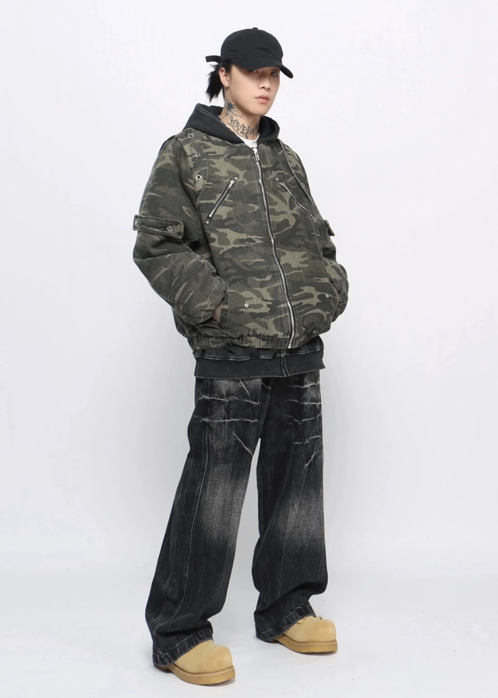 street washed camouflage jacket gm16221