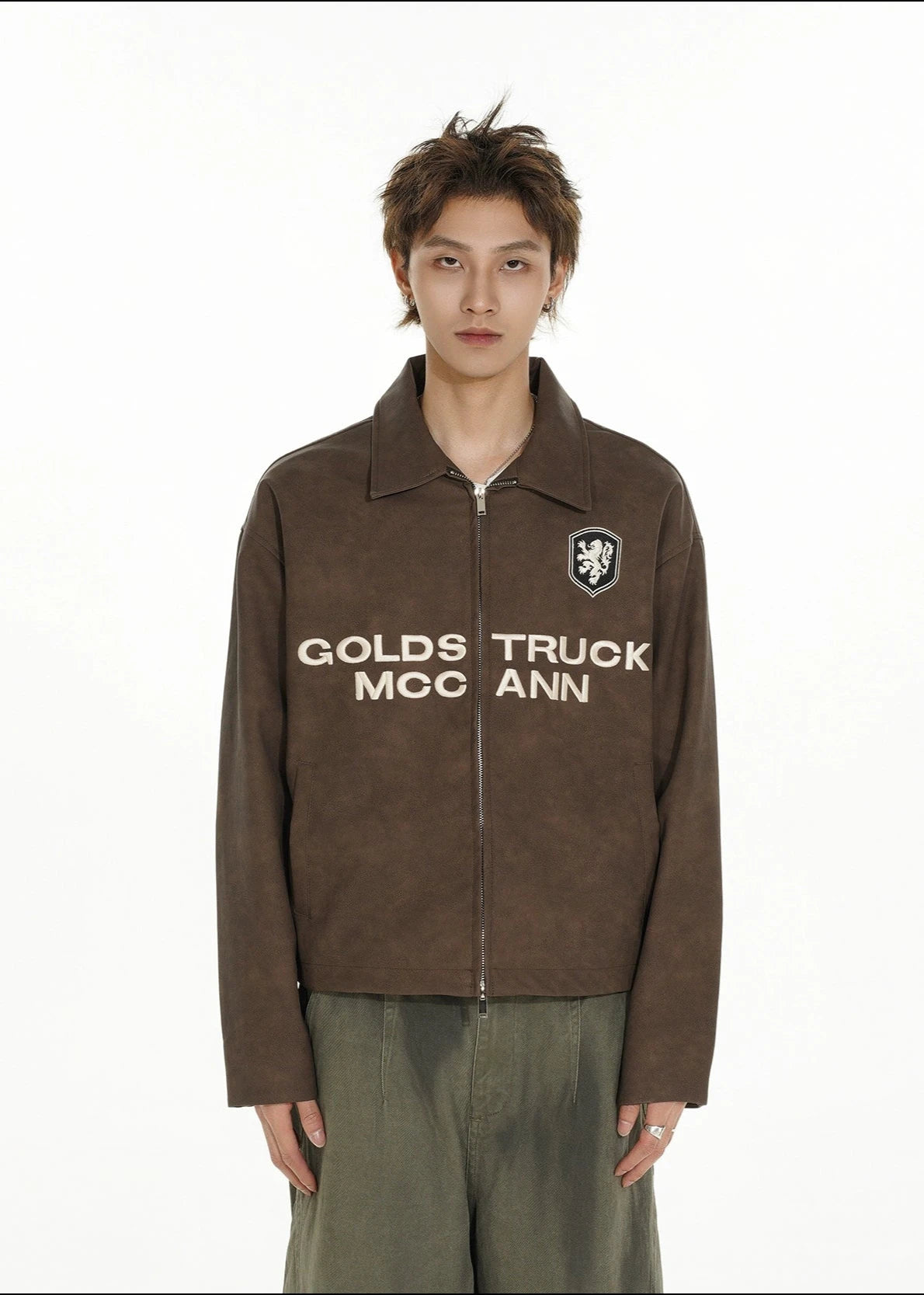 street short leather jacket gm16060