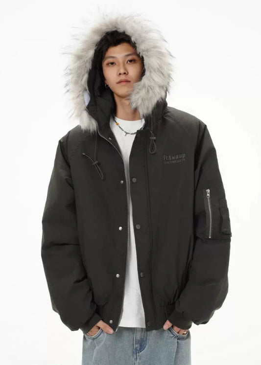 neck fur down jacket gm16254
