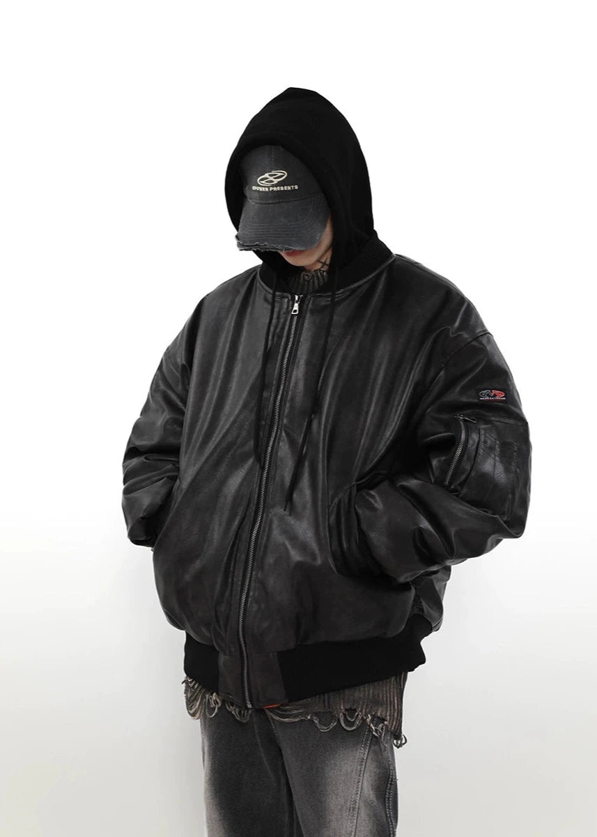 blouson leather loose jacket gm16079