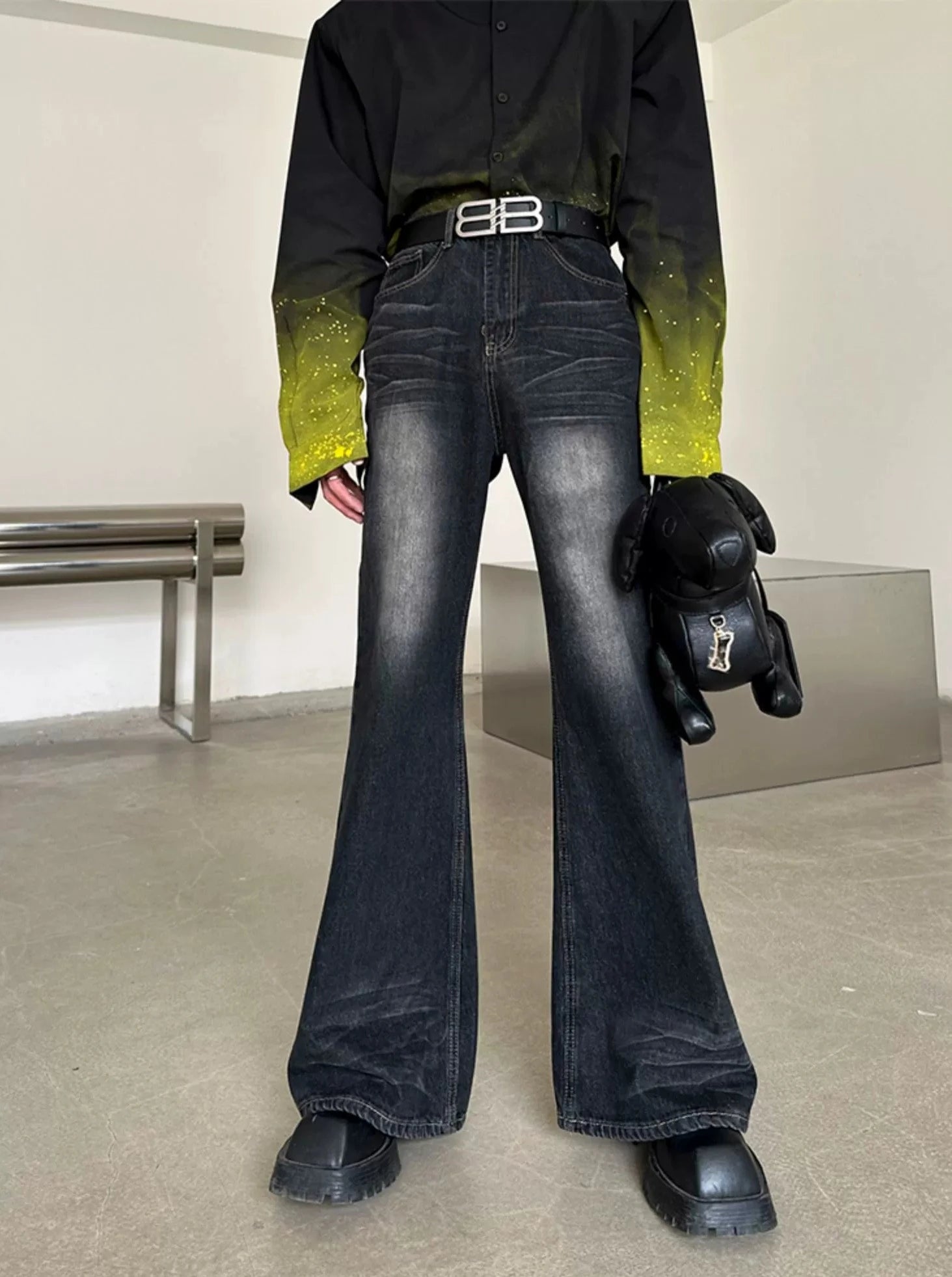 hirh-waist flare denim gm15420