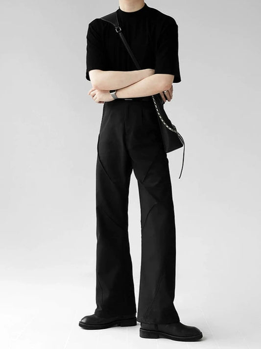 black micro-flared trousers gm15391