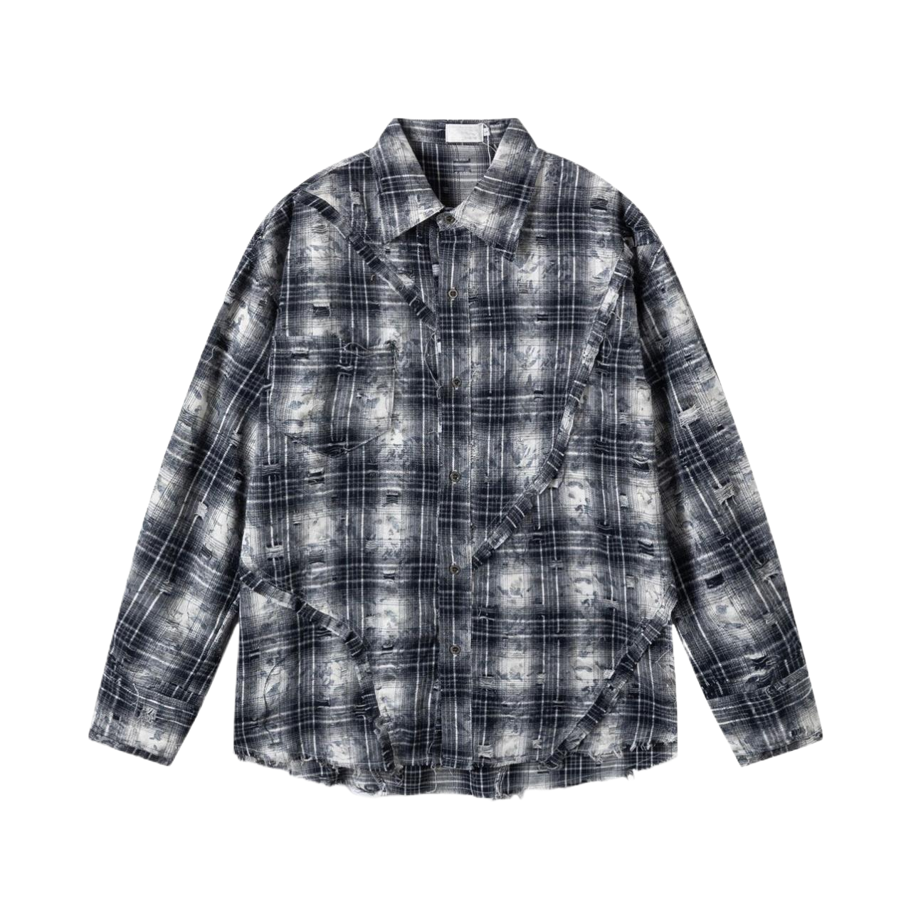 blue plaid long-sleeved shirt gm16219