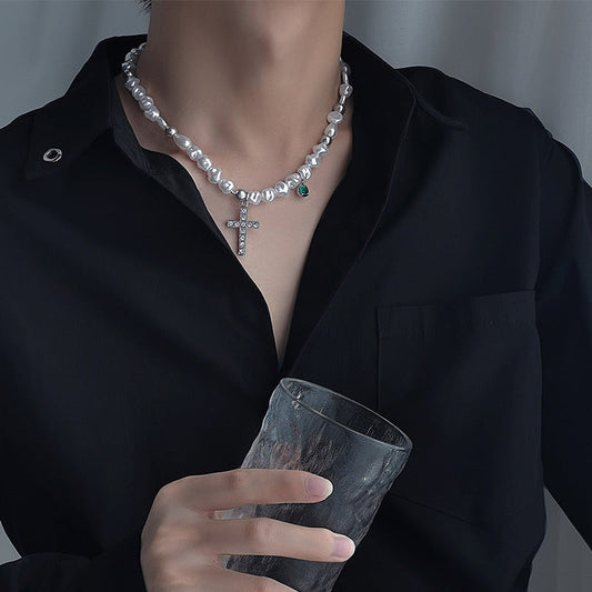Cross pearl necklace gm2187