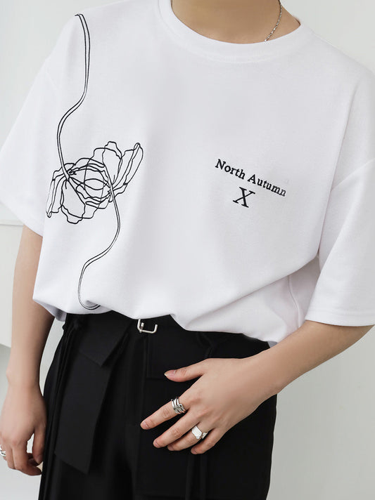 Rose graphic design T-shirt gm2573