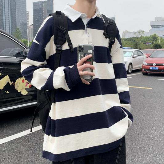 School-like striped polo shirt gm11258