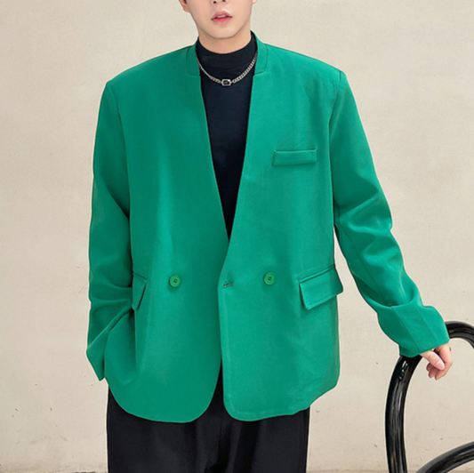 Designer no-collar jacket gm1973