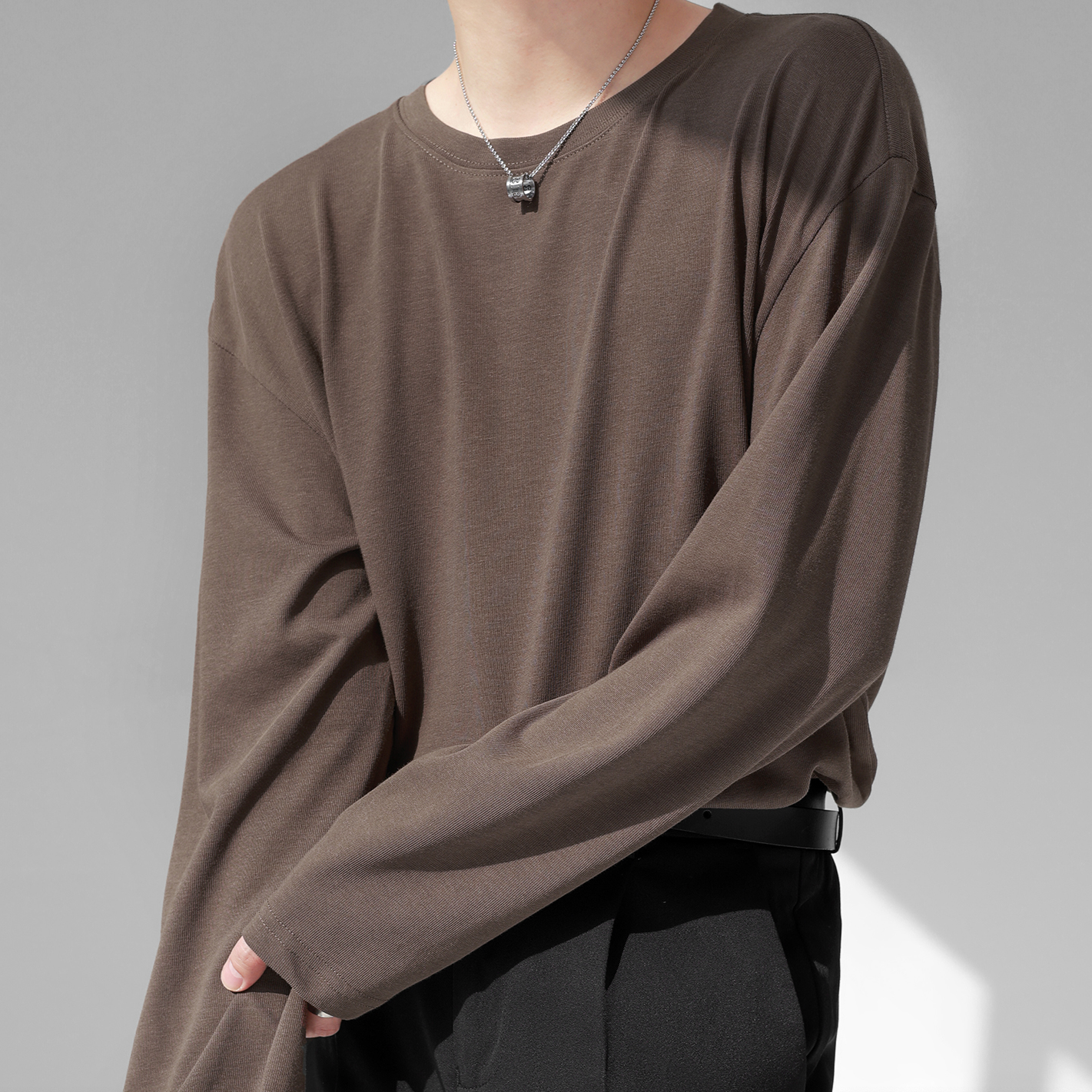 ラウンドネックロングTシャツ gm5113