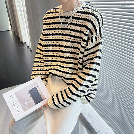 Border waffle knit top gm3284
