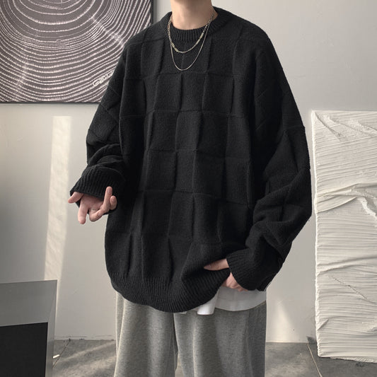 Checkered loose knit gm3084