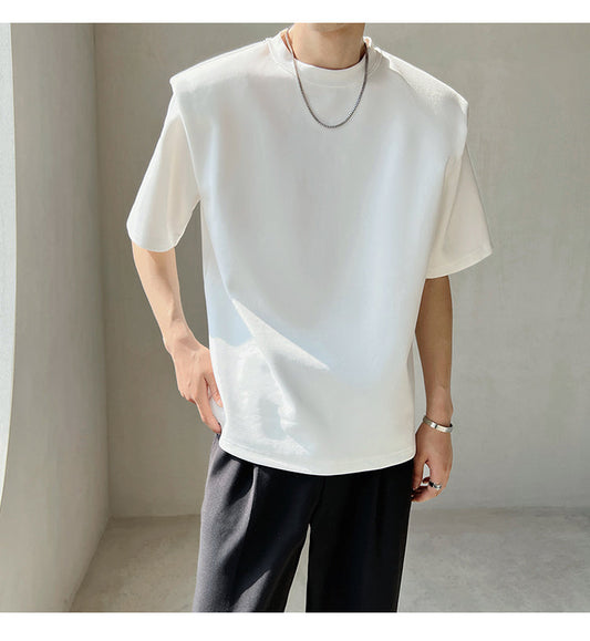 Simple shoulder pad T-shirt gm2219