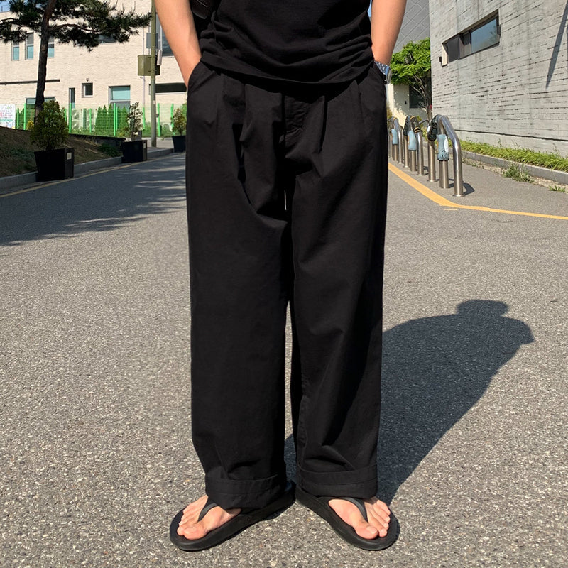 Simple wide street slacks gm3189