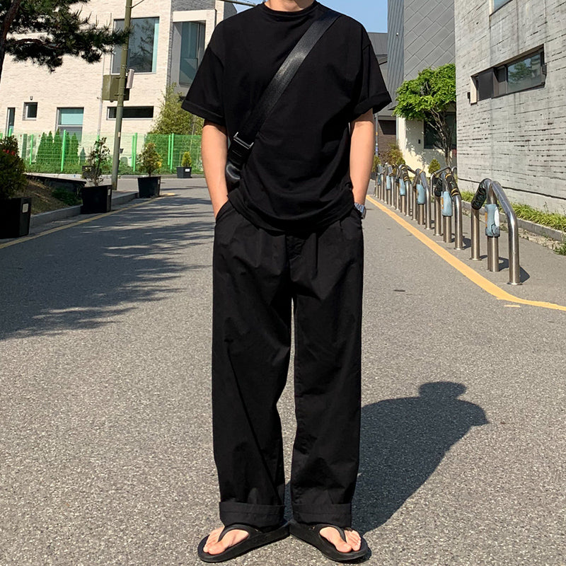 Simple wide street slacks gm3189
