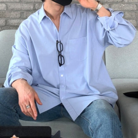 Light blue open collar shirt gm5128