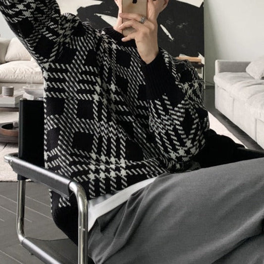 Korean design check knit gm3278
