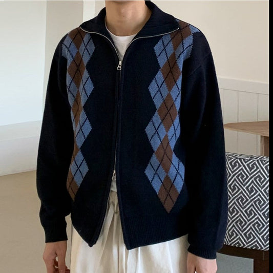 Argyle zip knit gm4175