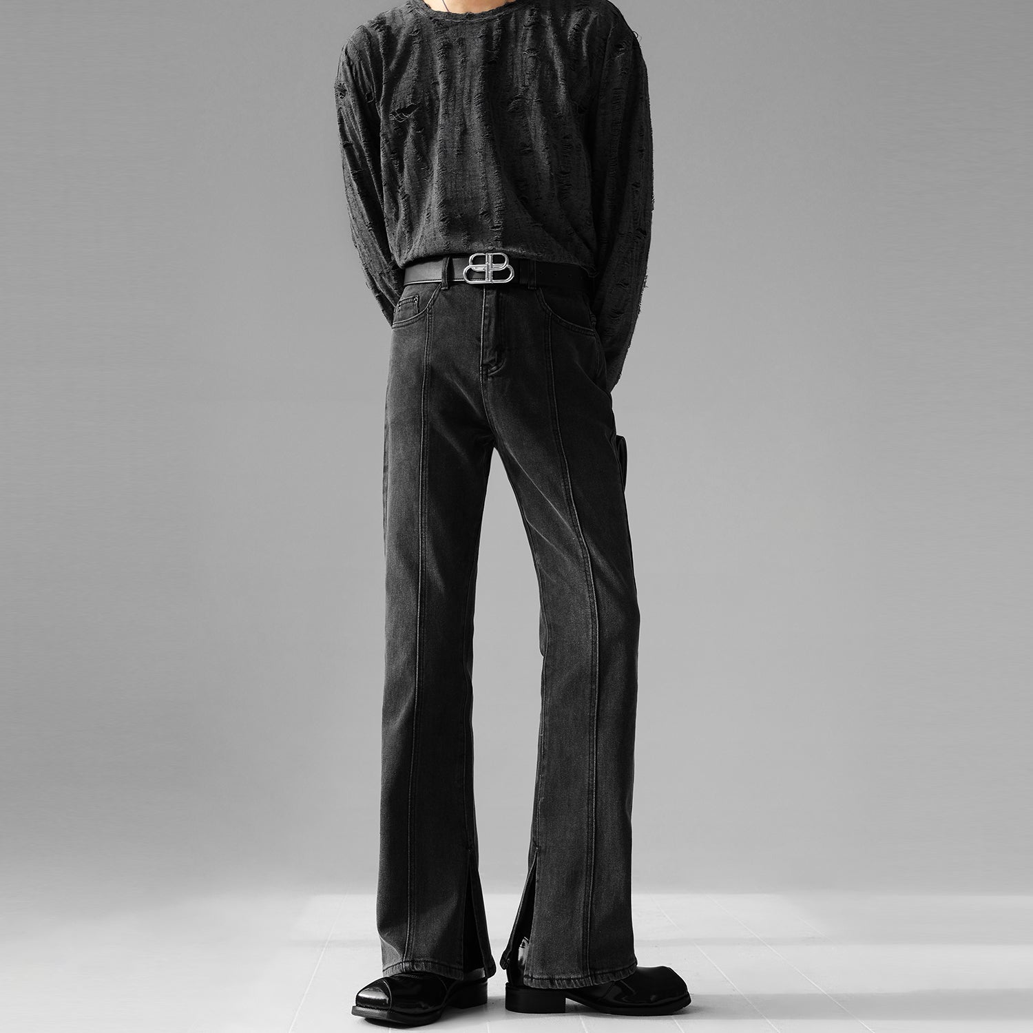 デニム シャンブレー 半袖シャツ メンズM程度 綺麗メンズ
