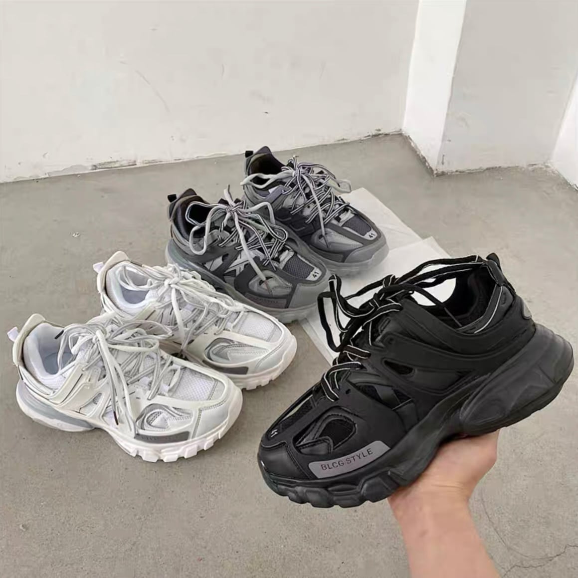 Voluminous string dad sneakers gm3521