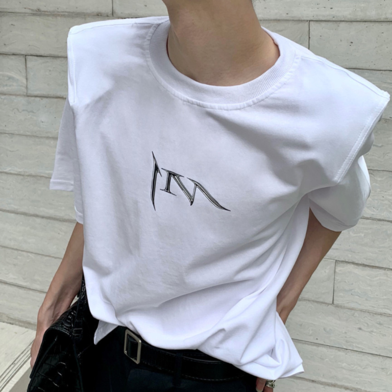 Shoulder pad logo T-shirt gm2575