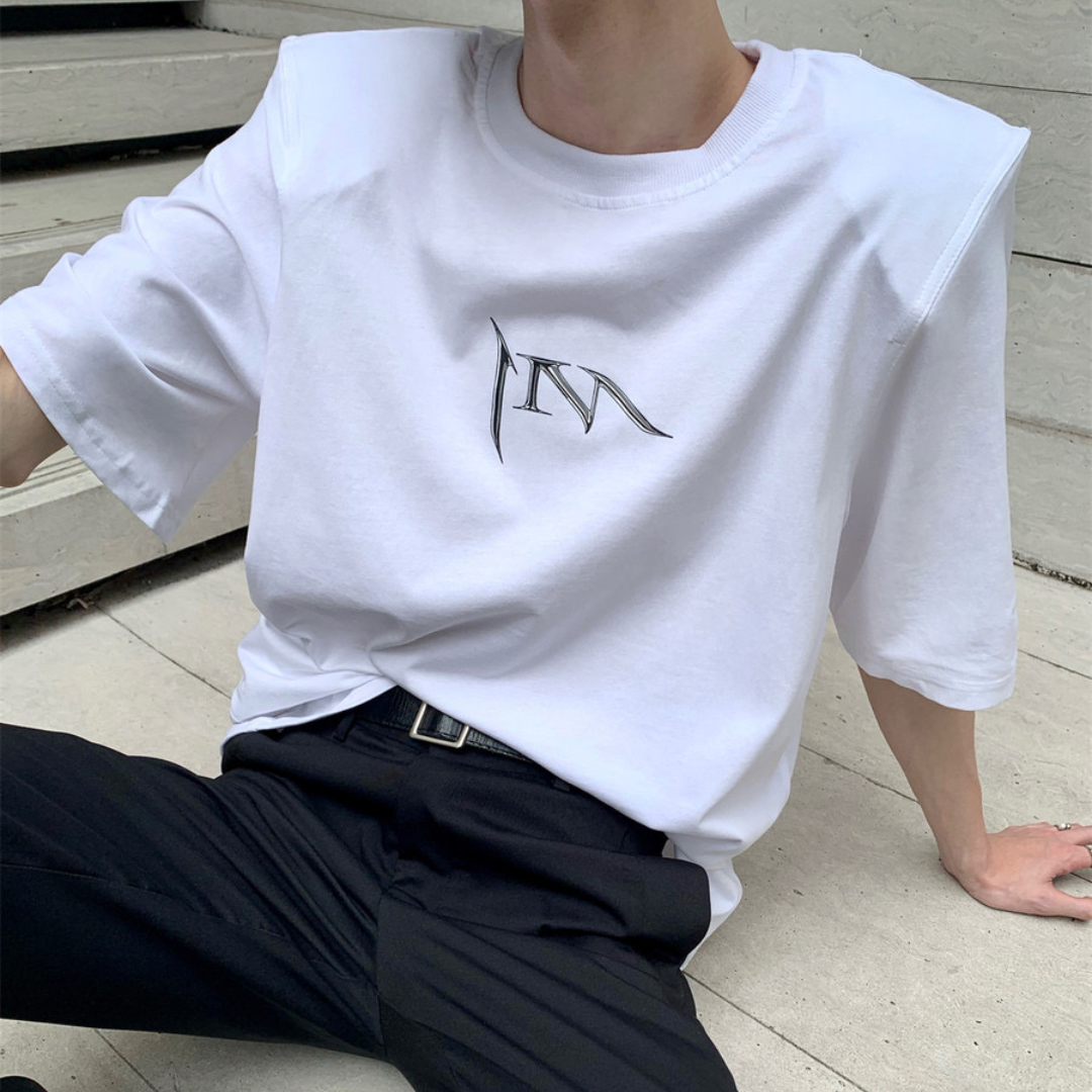 Shoulder pad logo T-shirt gm2575