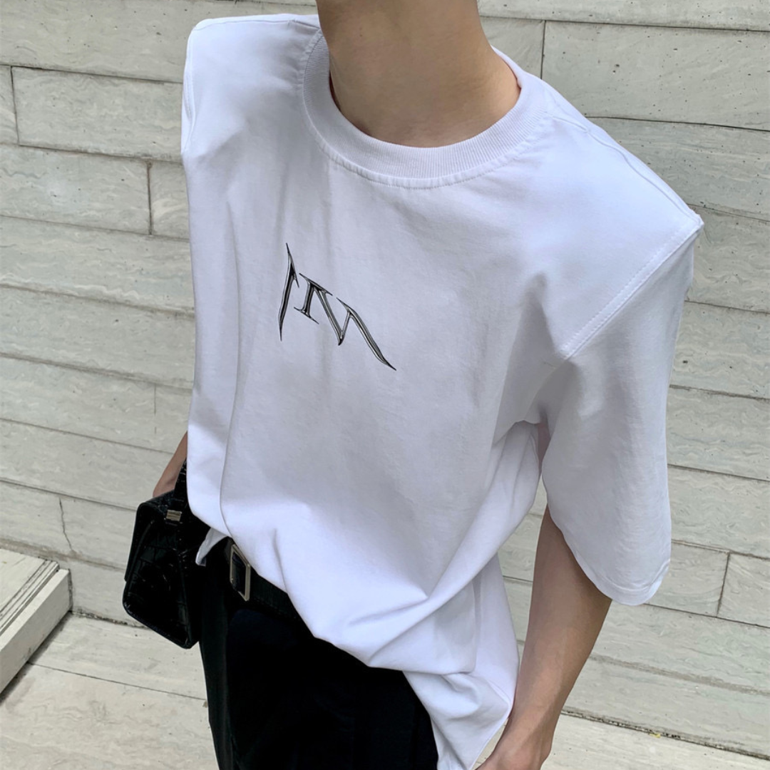 Shoulder pad logo T-shirt gm2575