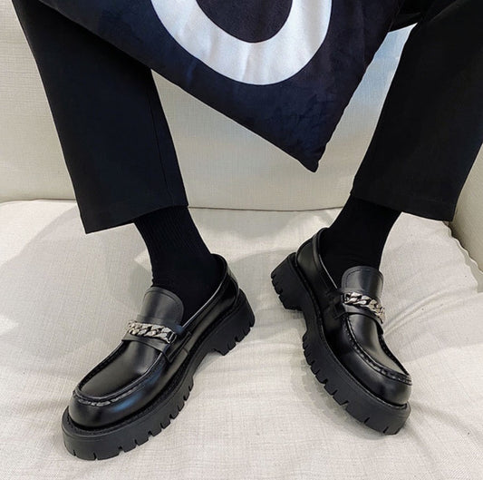Thick-soled fashionable leather loafers gm2333