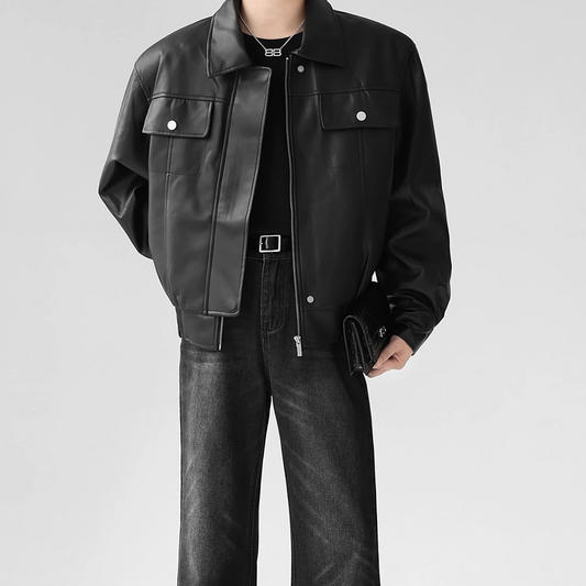corlor volume leather jacket gm15119