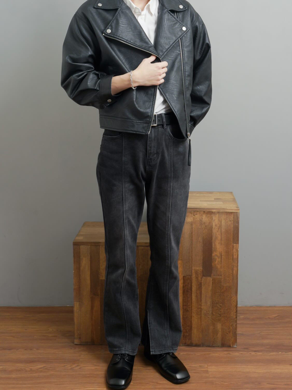 ジップスリット フレア デニム ストリート 韓国 メンズ nr6512 cussil ジーンズ 「cussil/クシル」「12oz」ハイウエストフル