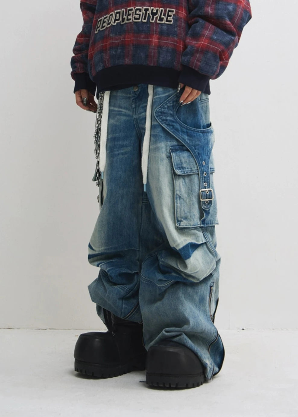 wide leg loose denim pants gm16009