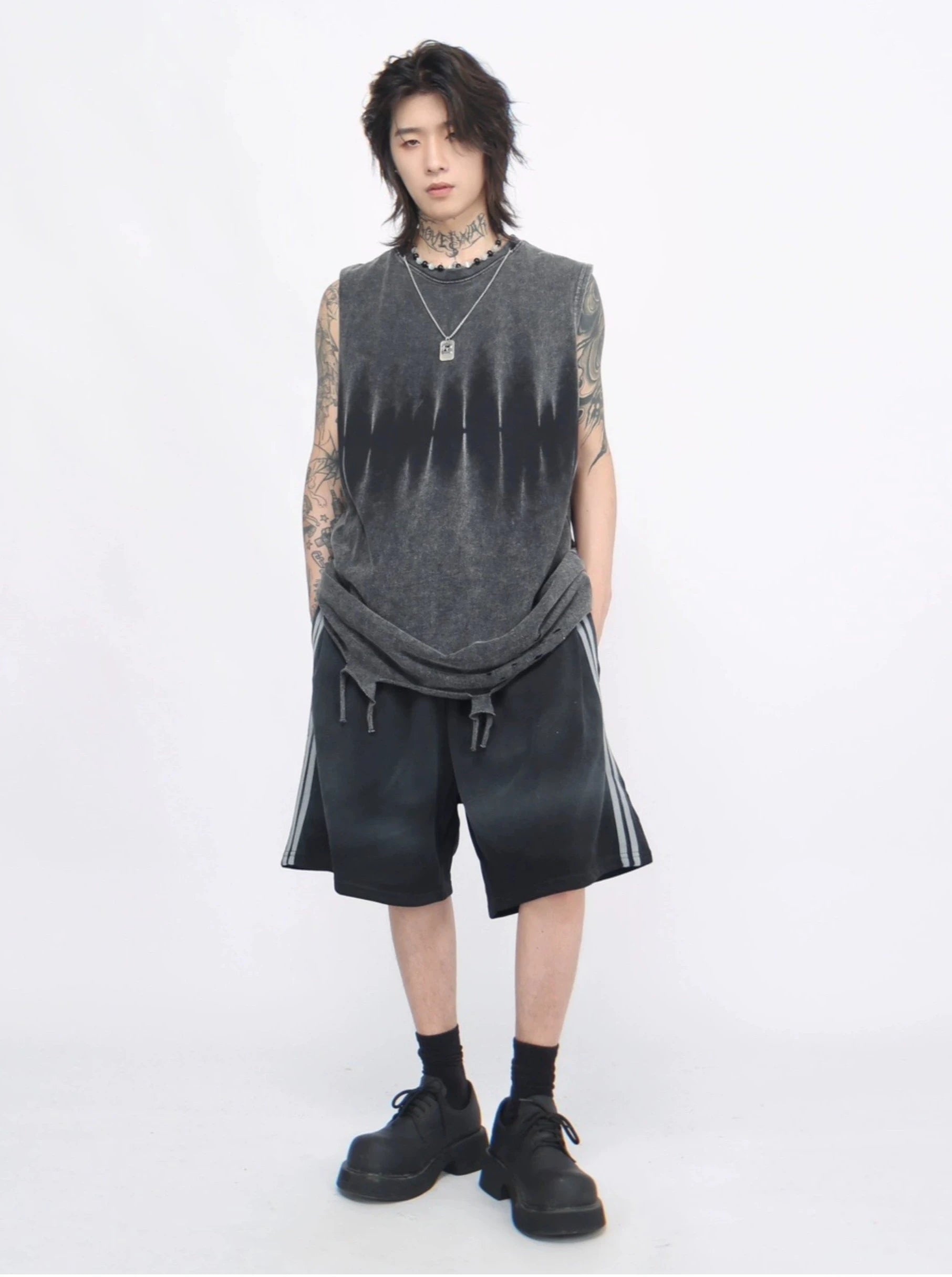 old washed sleeveless T-shirt gm15331