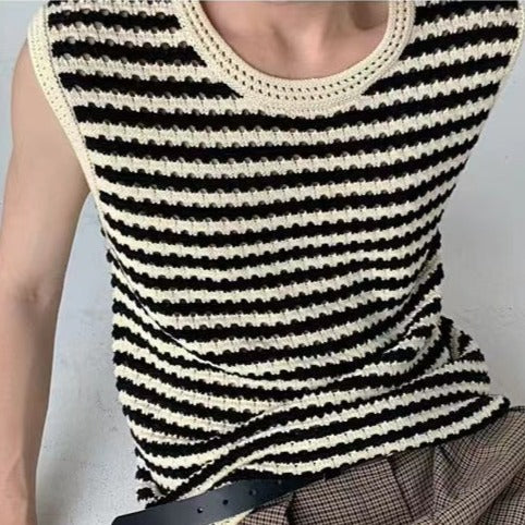 Loose mesh border tank top gm5289