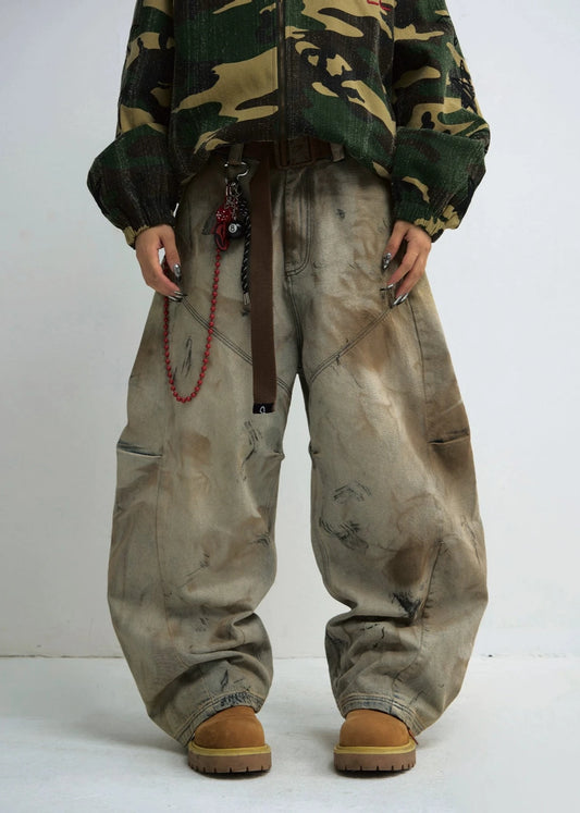 yellow washed wide pants gm16042