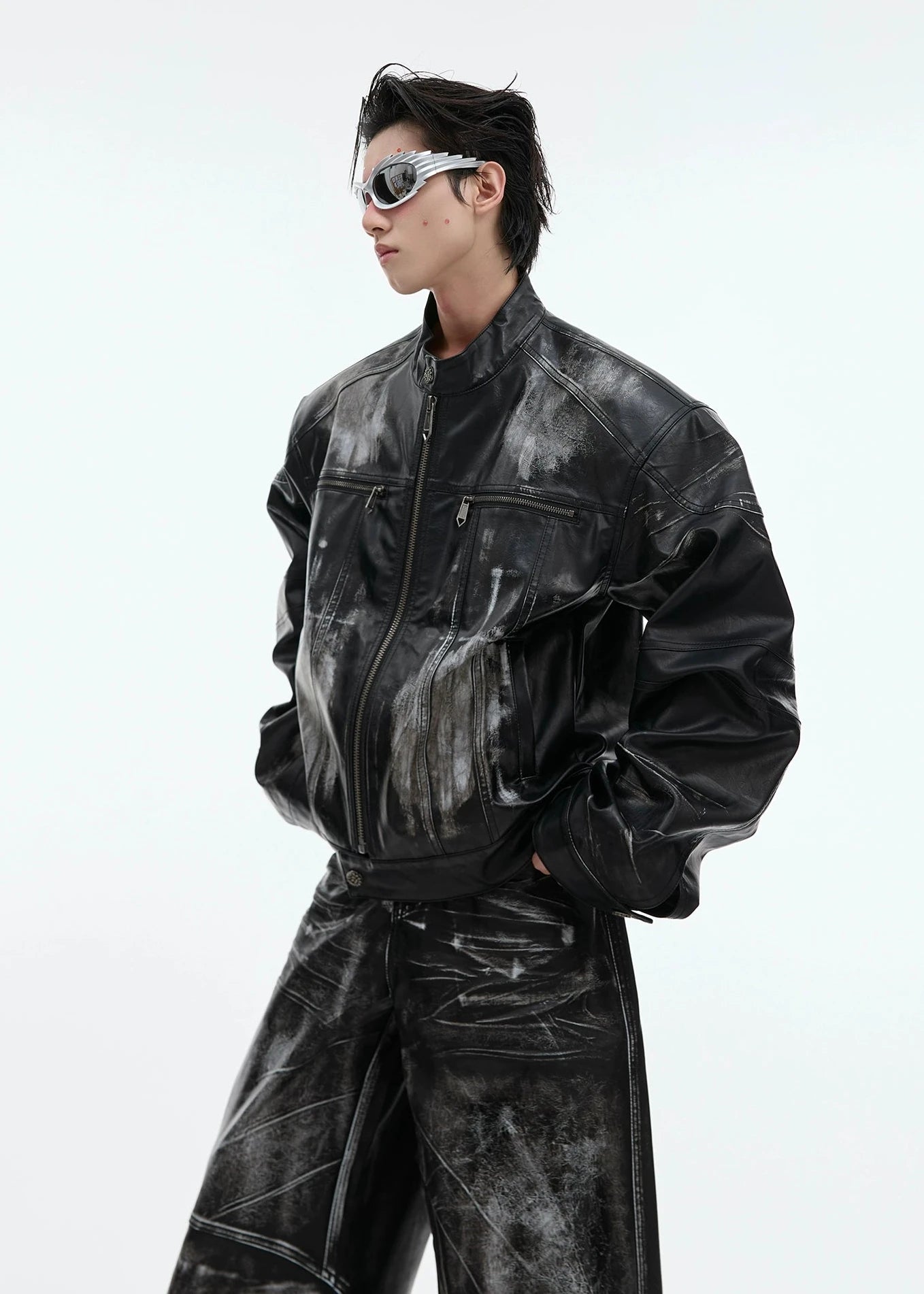 washed leather jacket gm15916