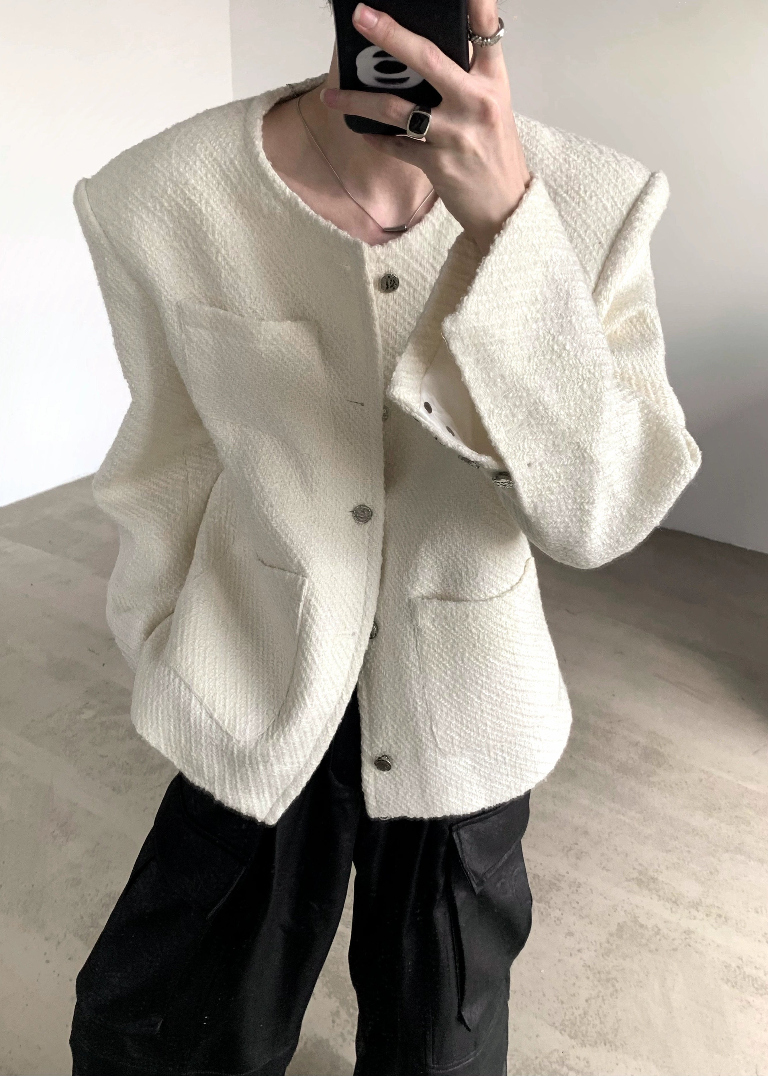 wool shoulder pad jacket gm16330