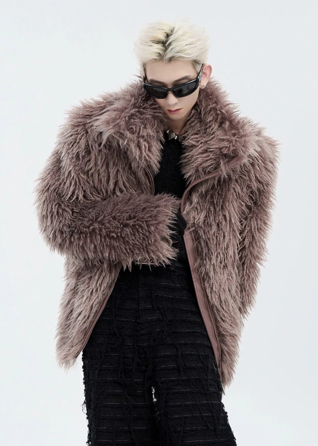 shoulder pad all fur jacket gm16314