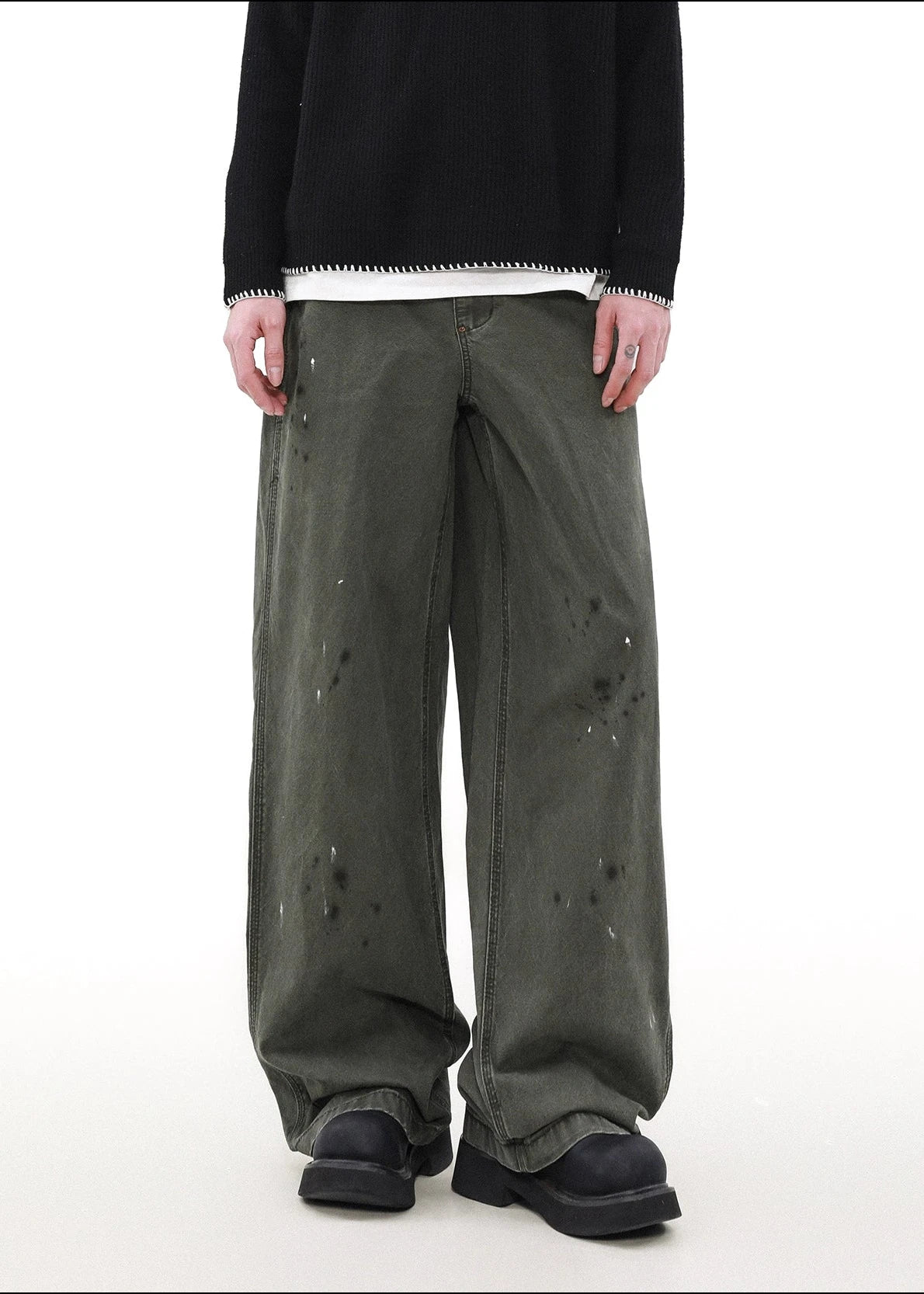 splashed ink straight pants gm16167