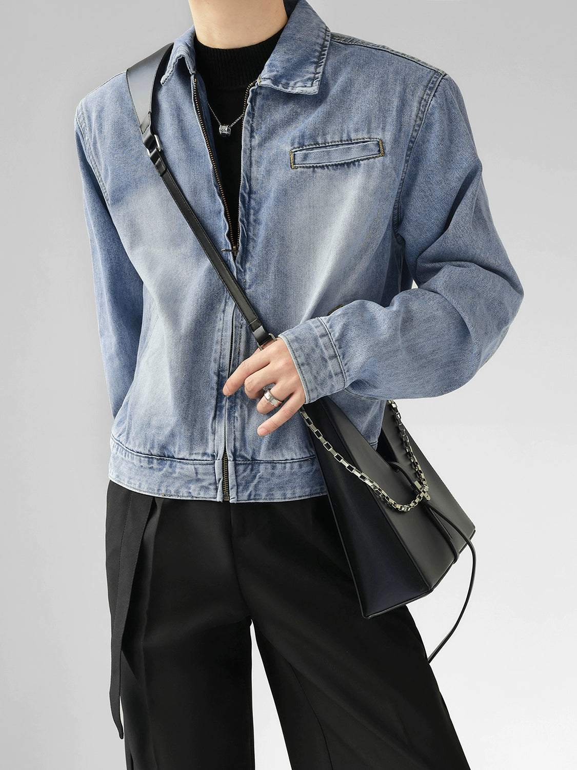 washed old gradient denim jacket gm15399