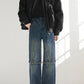 blue splicing washed denim gm16315