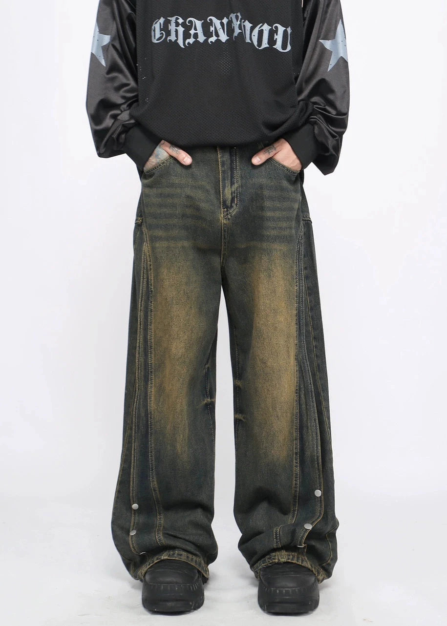 washed yellow denim pants gm15847