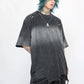 gradient hand cut holes short-sleeved T-shirt gm15322