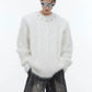metal button design knitted sweater gm15345