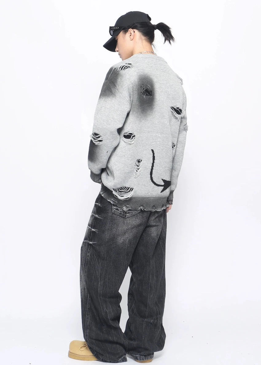 street devil cat hole sweater gm16127