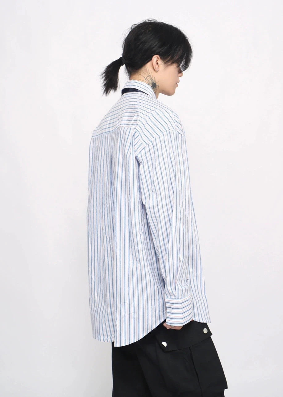 stripe tie blue shirt gm16117