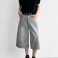 A-Line Wide Leg Cropped Denim gm16632